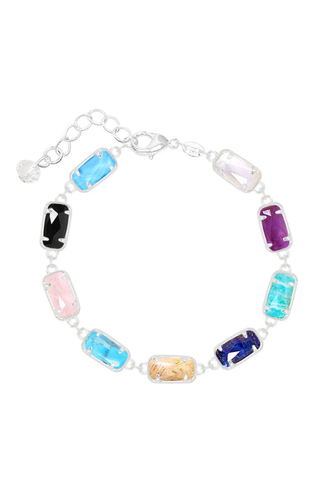 Mixed Gemstone Station Bracelet - SF