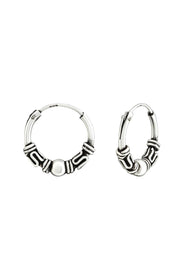 Sterling Silver Bali Hoop Earrings - SS