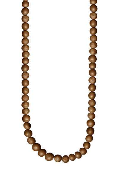 Brown Druzy Quartz Mala Beads Necklace - SF