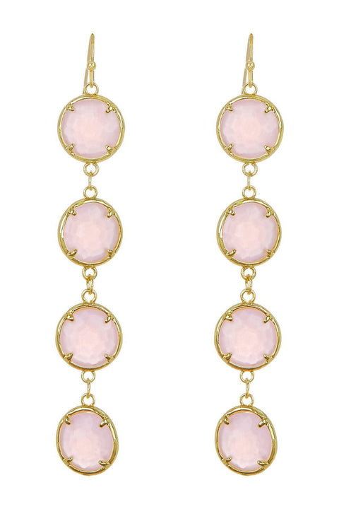 Rose Crystal Station Earrings - GF