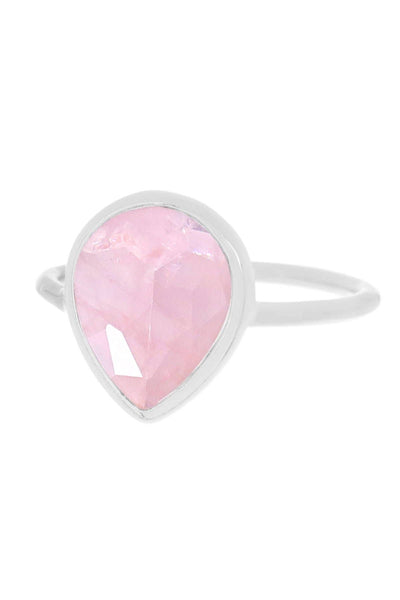 Rose Quartz Teardrop Ring - SF