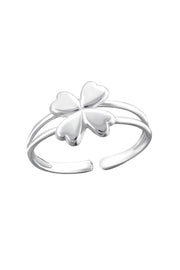 Sterling Silver 3D Flower Adjustable Toe Ring - SS