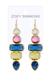 London Blue Crystal & Mixed Crystal Drop Earrings - GF