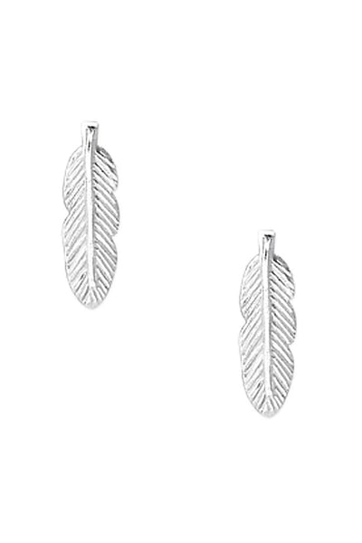 Sterling Silver Feather Ear Studs - SS