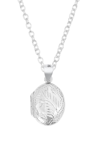 Sterling Silver Photo Locket Pendant Necklace - SS