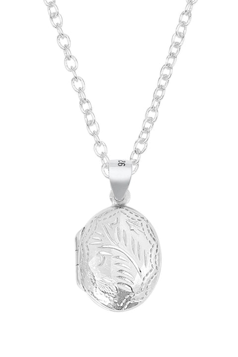 Sterling Silver Photo Locket Pendant Necklace - SS