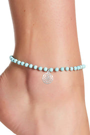 Turquoise & Infinity Charm Anklet - SF