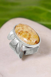Lily Fossil Statement Ring - SF