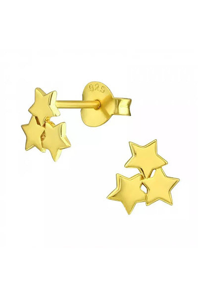 Sterling Silver Triple Star Ear Studs - VM