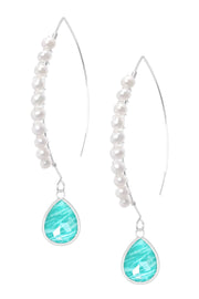 Amazonite & Sterling Silver Threader Earrings - SS