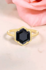 Hematite Hexagon Ring - GF