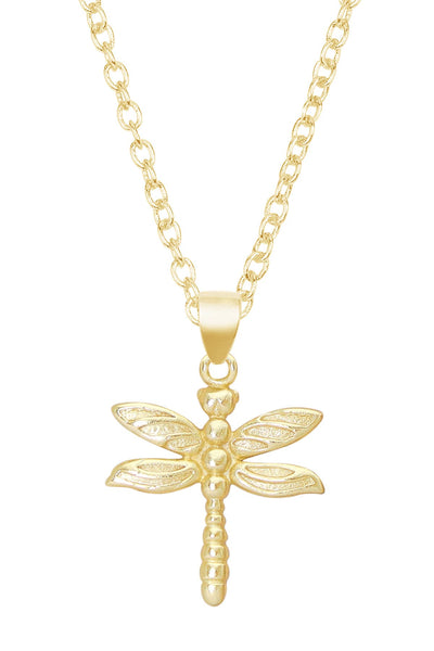 14k Gold Plated Dragonfly Pendant Necklace - GF