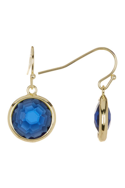 London Blue Crystal Round Drop Earrings - GF