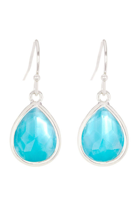 Blue Mother Of Pearl Drop Earrings - SF