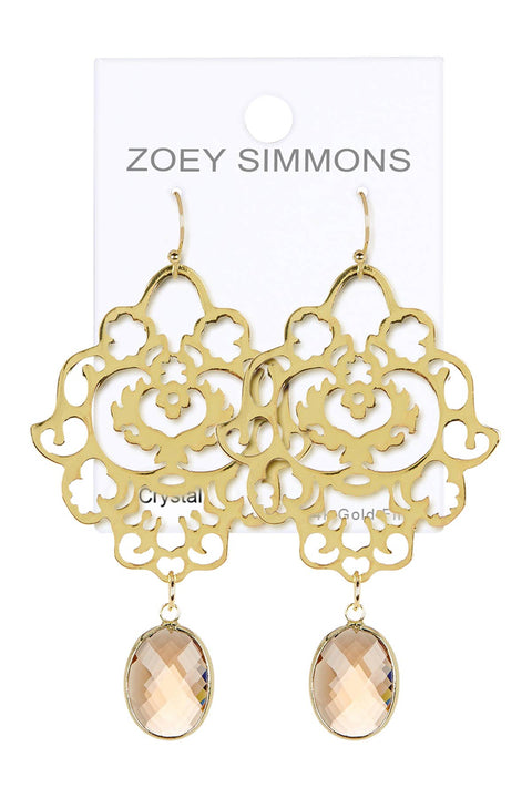 Smoky Crystal Statement Earrings - GF