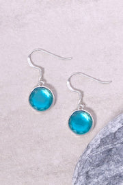 Blue Mother Of Pearl Drop Earrings - SF