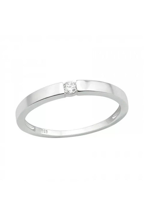 Sterling Silver Floating CZ Solitaire Ring - SS