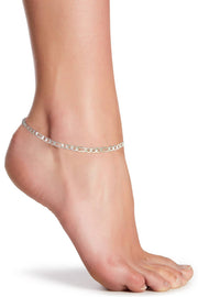 Silver Plated 3mm Figaro Chain Anklet - SP
