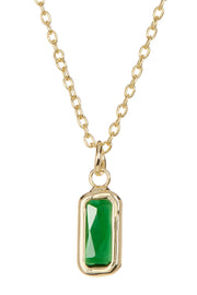 Emerald Crystal Rectangle Necklace - GF
