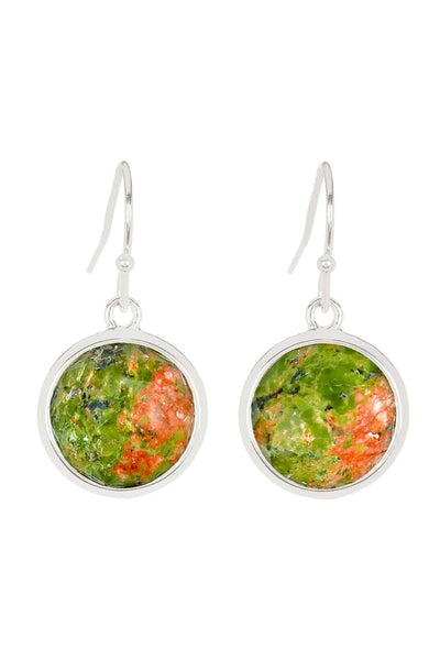 Unakite Round Earrings - SF