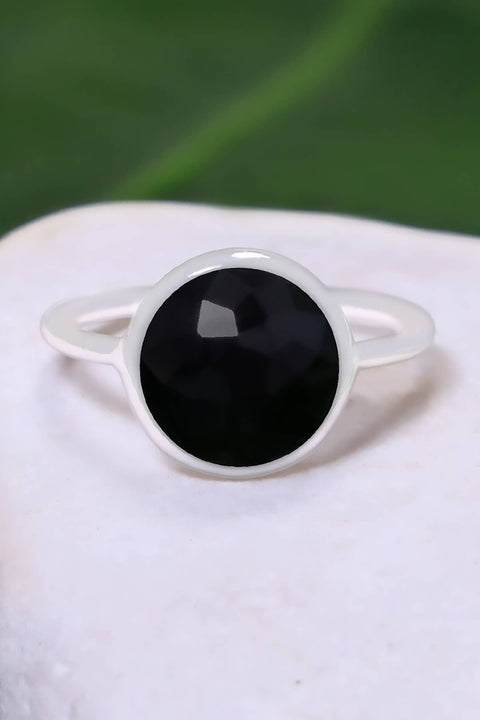Black Onyx Round Ring - SF