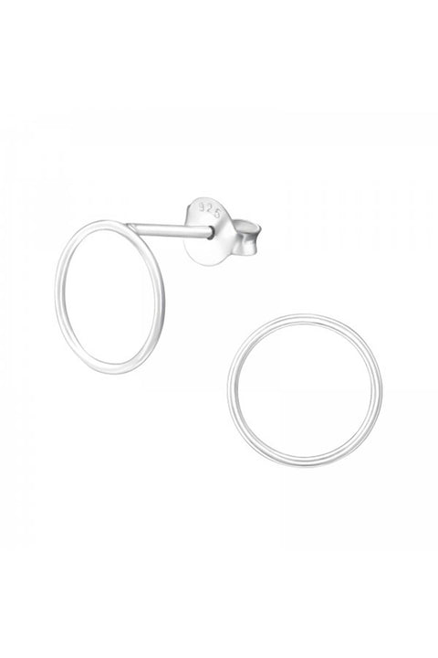 Sterling Silver Circle Ear Studs - SS