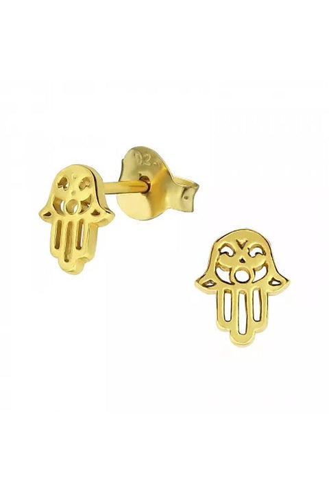Sterling Silver Hamsa Ear Studs - VM