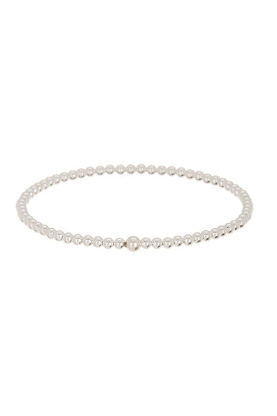 Beaded Infinity Stretch Bracelet In Silver - SF