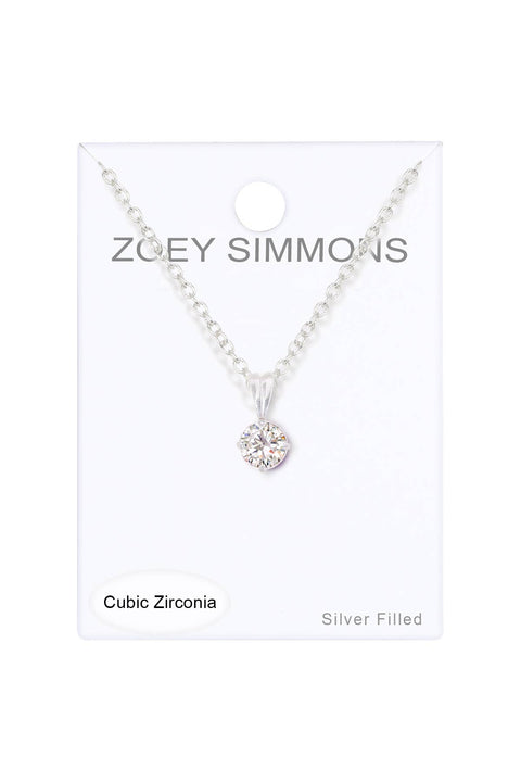 Clear CZ Charm Necklace - SF