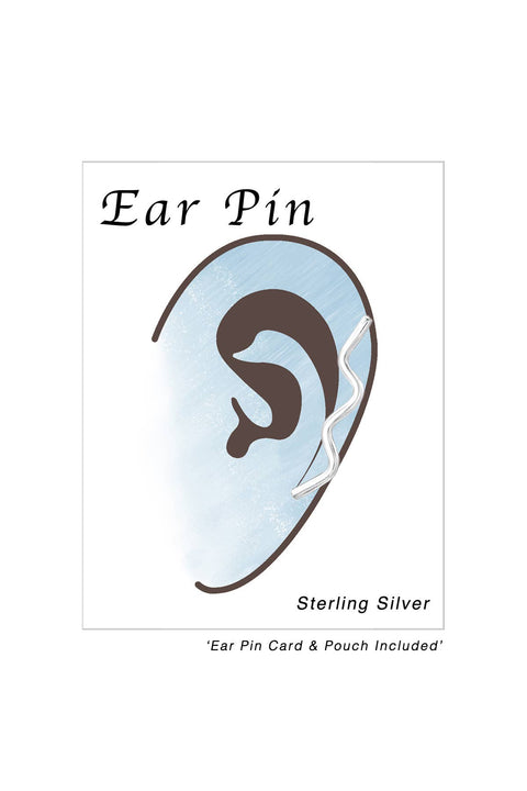 Sterling Silver Wave Ear Pin - SS