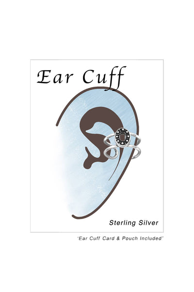 Sterling Silver Oval Ear Cuff - SS