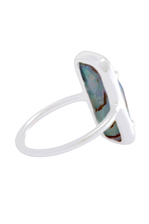 Abalone Quartz Rectangle Ring - SF