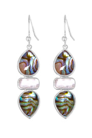 Abalone With Pearl Drop Earrings - SF