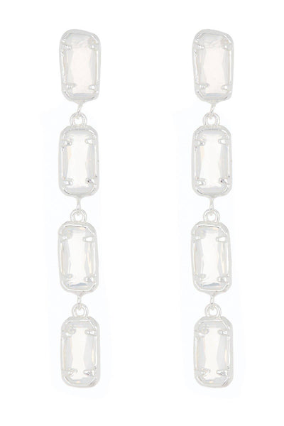 Moonstone Crystal Station Earrings - SF