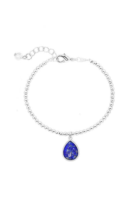 Lapis Beaded Charm Bracelet - SF