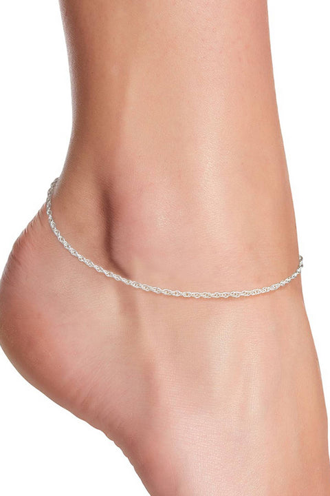Silver Plated 1.2mm Singapore Chain Anklet - SP