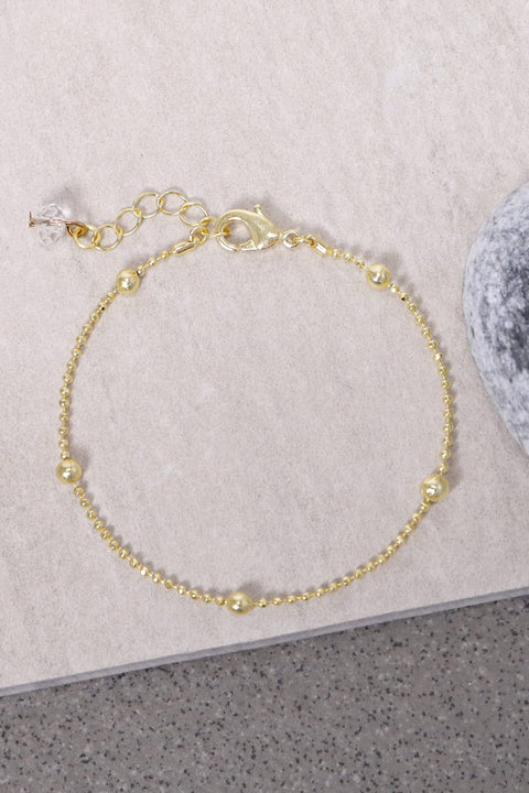 14k Gold Plated 1mm Bead Chain Bracelet - GP