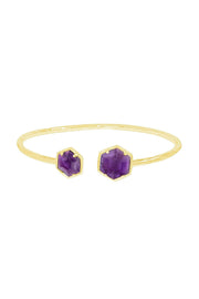 Amethyst Hexagon Cuff Bracelet - GF