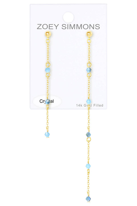 Blue Austrian Crystal Drop Earrings - GF