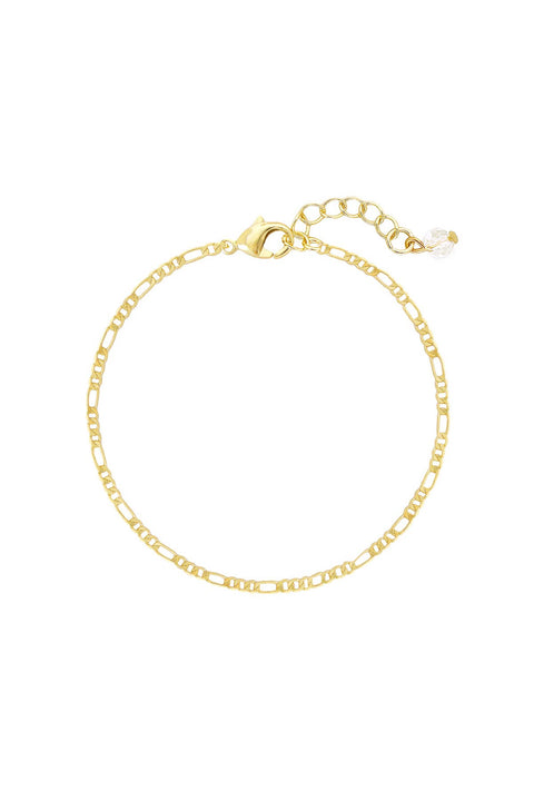 14k Gold Plated 2mm Figaro Chain Bracelet - GP