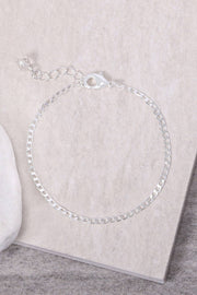 Silver Plated 2mm Curb Chain Bracelet - SP