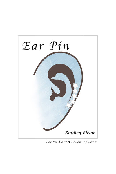 Sterling Silver Stars Ear Pin - SS