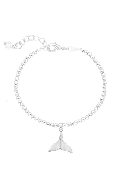 Whale Tail Charm Beaded Bracelet - SF