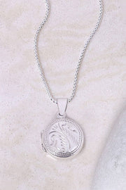 Sterling Silver Photo Locket Pendant Necklace - SS