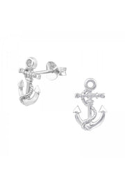 Sterling Silver Anchor Ear Studs - SS