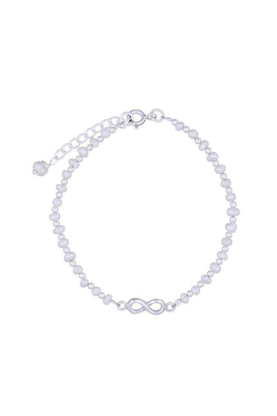 Sterling Silver Freshwater Pearl & Charm Bracelet - SS