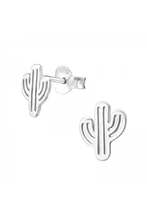 Sterling Silver Cactus Ear Studs - SS