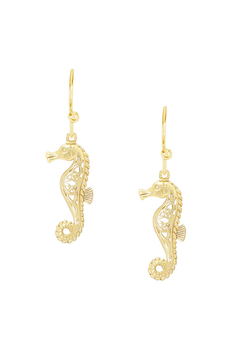 Sea Horse Drop Earrings - GF