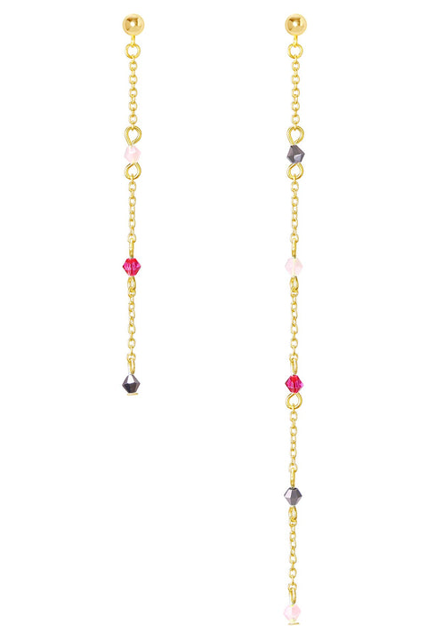 Pink Austrian Crystal Drop Earrings - GF
