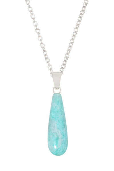 Amazonite Teardrop Pendant Necklace - SF